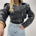 chiodo effetto pelle crop grease